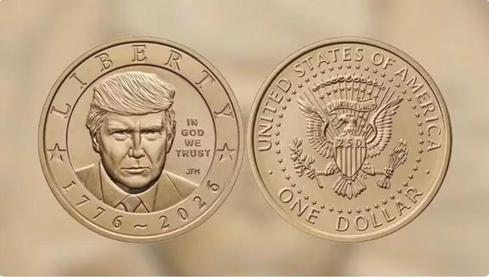 Thiết kế đồng xu 1 USD có chân dung Tổng thống Donald Trump. (Ảnh: Reuters)