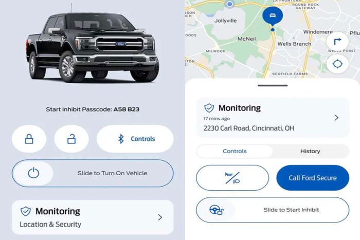 Tính năng ngắt động cơ từ xa của Ford được tích hợp trên ứng dụng FordPass. Ảnh: Ford