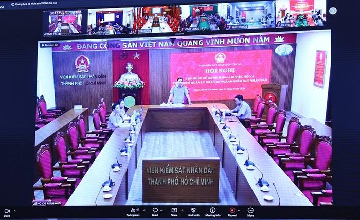  Điểm cầu VKSND TP. HCM phát biểu tham luận tại Hội nghị. 