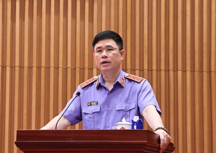  Đồng chí Nguyễn Đức Thái, Phó Viện trưởng VKSND tối cao phát biểu chỉ đạo Hội nghị. 