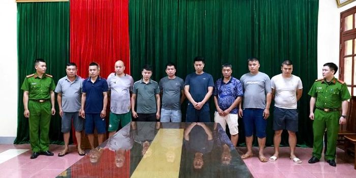 Các đối tượng tại cơ quan Công an. Ảnh: CALS