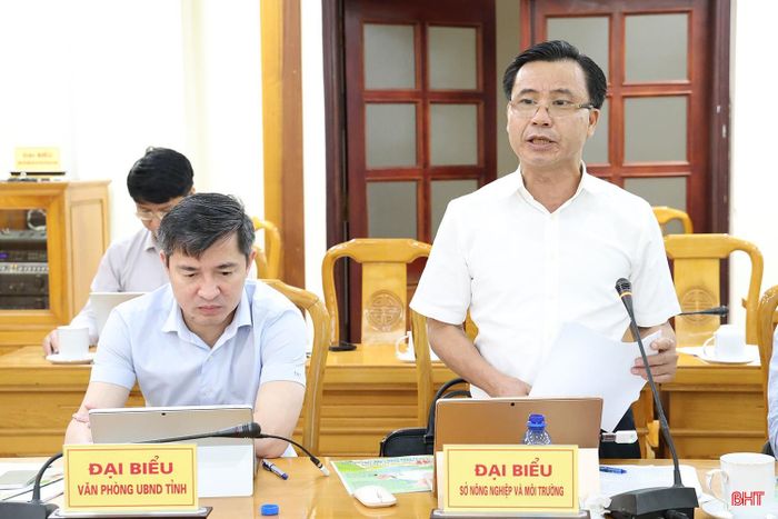 Giám đốc Sở NN&MT Lê Ngọc Huấn phát biểu tại hội nghị.