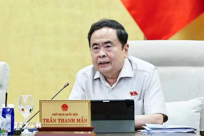Chủ tịch Quốc hội Trần Thanh Mẫn phát biểu. (Ảnh: Doãn Tấn/TTXVN)