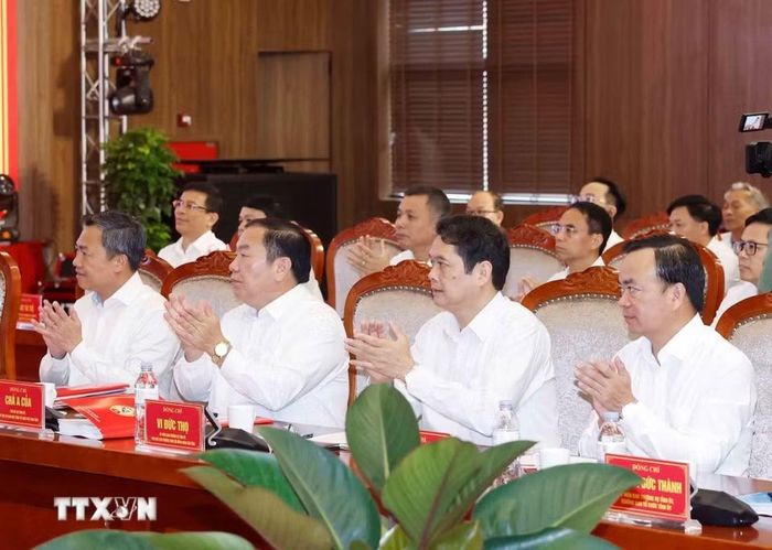 Các đại biểu tham dự cuộc làm việc. (Ảnh: Thống Nhất/TTXVN)