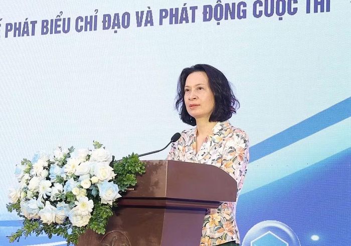 Thứ trưởng Bộ Y tế Nguyễn Thị Liên Hương phát biểu tại buổi lễ. (Ảnh: PV/Vietnam+)