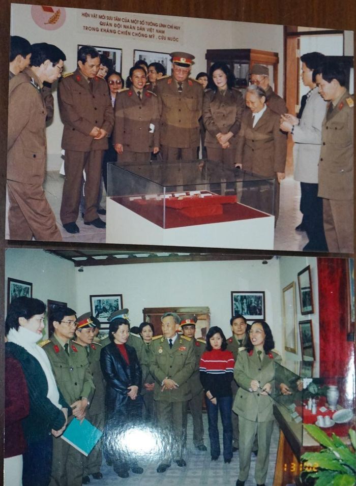 Tham quan gian trưng bày giới thiệu hiện vật mới sưu tầm của Anh hùng Nguyễn Thị Chiên và Thượng tướng Lê Ngọc Hiền, Trung tướng Nguyễn Thế Bôn...
