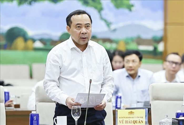 Bộ trưởng Bộ Khoa học và Công nghệ Vũ Hải Quân phát biểu. Ảnh: Doãn Tấn/TTXVN