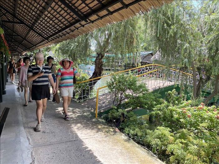 Du khách đến tham quan, vui chơi điểm Du lịch Cồn Phụng, xã Phú Túc, tỉnh Vĩnh Long.