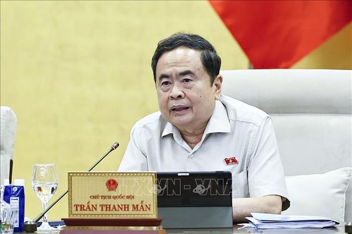 Chủ tịch Quốc hội Trần Thanh Mẫn phát biểu. Ảnh: Doãn Tấn/TTXVN