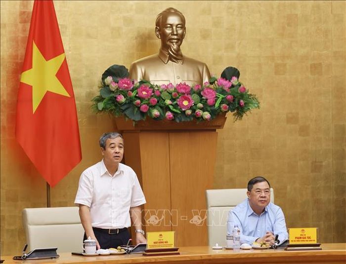 Ủy viên Trung ương Đảng, Phó Trưởng Ban Tuyên giáo và Dân vận Trung ương Ngô Đông Hải, Thành viên Ban Chỉ đạo 35 Trung ương, Trưởng đoàn kiểm tra phát biểu. Ảnh: Lâm Khánh/TTXVN