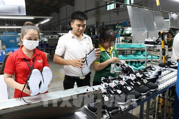 Công nhân kiểm tra sản phẩm trước khi đóng hộp tại Công ty Cổ phần Đầu tư và Sản xuất Công nghiệp Lefaso Trà Vinh (xã Trà Cú, tỉnh Vĩnh Long). Ảnh: Thanh Hòa - TTXVN