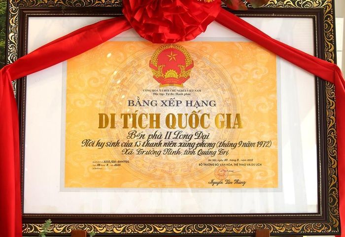 Bến phà II Long Đại - nơi ghi dấu sự hy sinh anh dũng của 16 thanh niên xung phong Đại đội C130 - đã được Bộ Văn hóa, Thể thao và Du lịch xếp hạng là Di tích lịch sử cấp quốc gia. Ảnh: Nguyên Linh - TTXVN