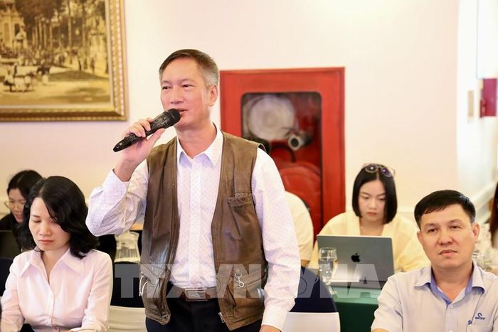 Đại diện doanh nghiệp chia sẻ tại hội nghị. Ảnh: Xuân Anh -TTXVN