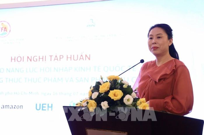 Bà Hồ Thị Quyên, Phó Giám đốc ITPC phát biểu tại hội nghị. Ảnh: Xuân Anh -TTXVN