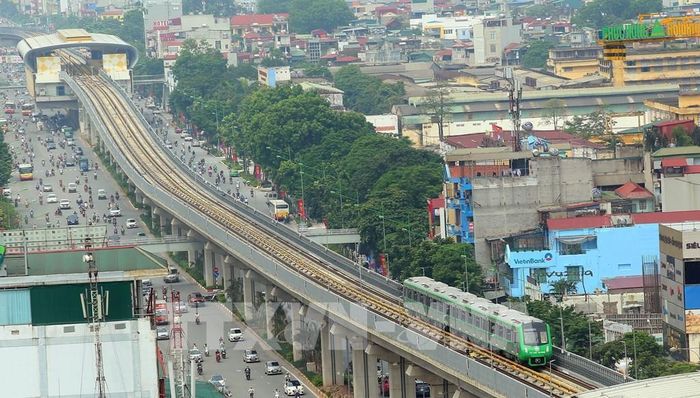 Đường sắt đô thị Cát Linh-Hà Đông. Ảnh: Huy Hùng – TTXVN 