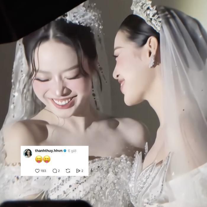 Thanh Thủy thể hiện sự cởi mở trước khoảnh khắc ngại ngùng bên Khánh Vân. Ảnh chụp màn hình