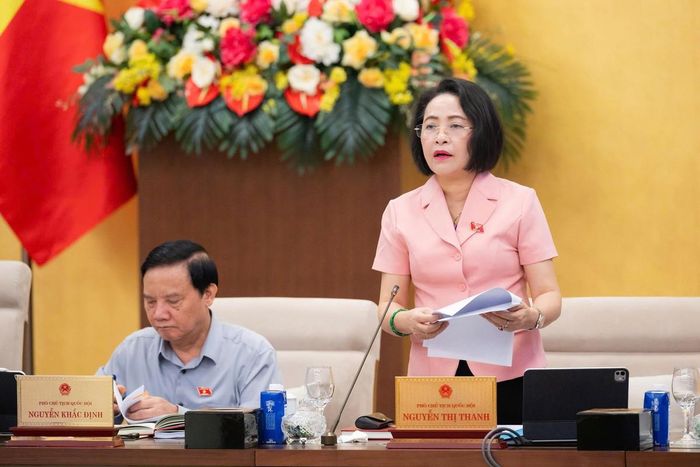 Phó Chủ tịch Quốc hội Nguyễn Thị Thanh phát biểu kết luận. Ảnh: Vũ Hiếu