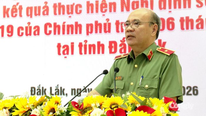 Thiếu tướng Cao Đăng Hưng phát biểu kết luận buổi kiểm tra.