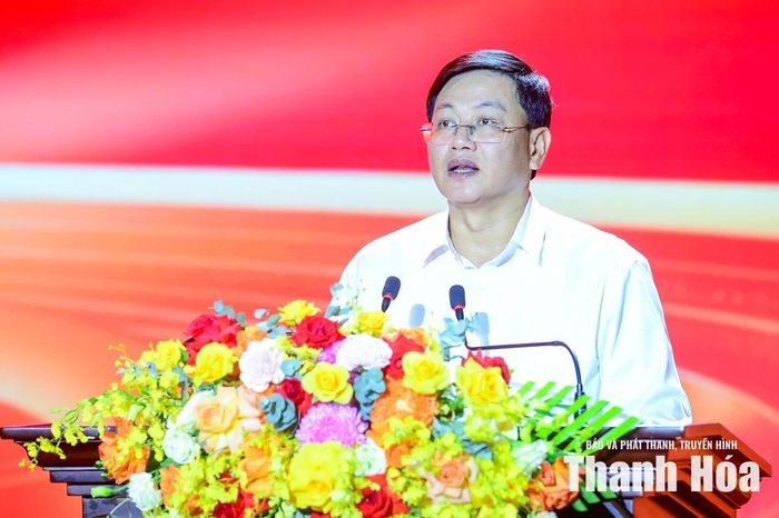 Phó Chủ tịch Thường trực UBND tỉnh Mai Xuân Liêm phát biểu tại hội thi.