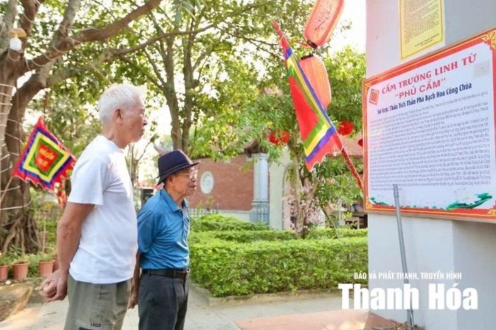 Người dân tìm hiểu về Phủ Cẩm.