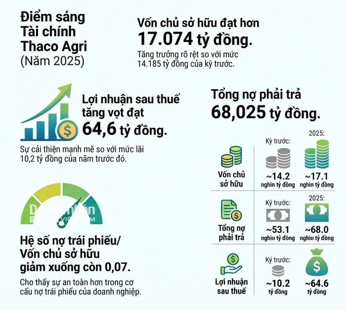 Toàn cảnh bức tranh tài chính của Thaco Agri trong kỳ báo cáo 2025 - Đồ họa B.A.
