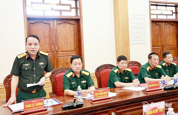 Đại tá Trần Lê Cường, Trưởng phòng Tham mưu Binh đoàn 16, đánh giá kết quả thực hiện nhiệm vụ công tác tham mưu 6 tháng đầu năm 2026.