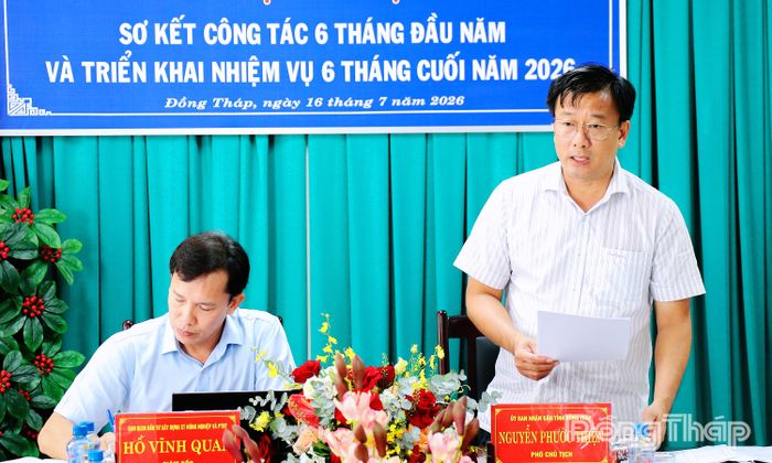 Đồng chí Nguyễn Phước Thiện phát biểu chỉ đạo hội nghị.
