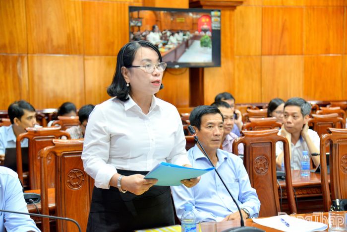 Đại biểu tham gia phát biểu thảo luận tại hội nghị.