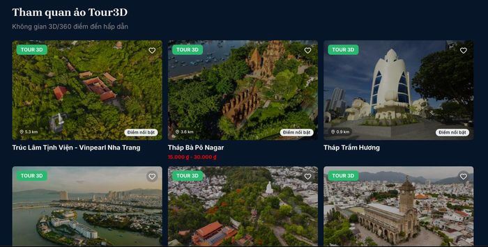Giao diện tour tham quan ảo 3D trên Nền tảng Du lịch số tỉnh Khánh Hòa.