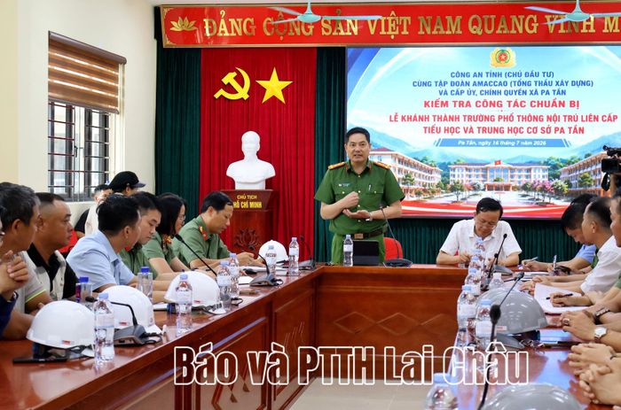 Đại tá Phạm Hải Đăng - Phó Giám đốc Công an tỉnh kết luận buổi kiểm tra.