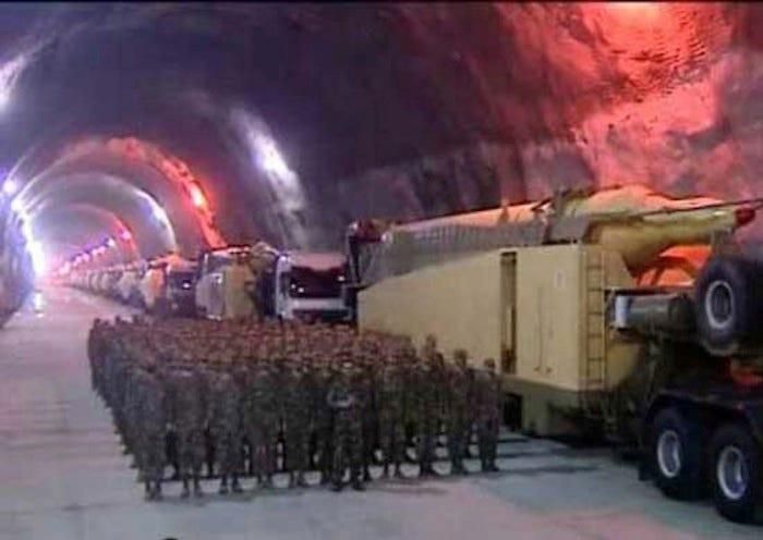 Kho tên lửa dưới lòng đất của Iran. Ảnh: X