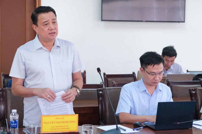 Ông Nguyễn Mạnh Hường, Cục trưởng Cục II, Thanh tra Chính phủ nêu ý kiến tại buổi làm việc