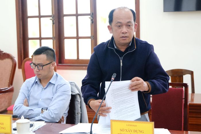 Đại diện lãnh đạo Sở Xây dựng phát biểu