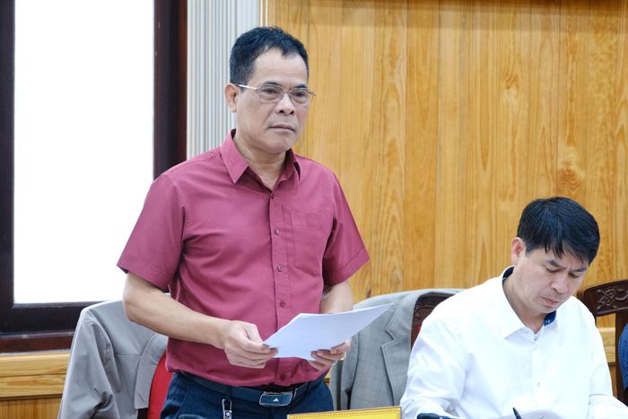 Đại diện lãnh đạo Trung tâm Phát triển quỹ đất Lâm Đồng phát biểu tại buổi làm việc