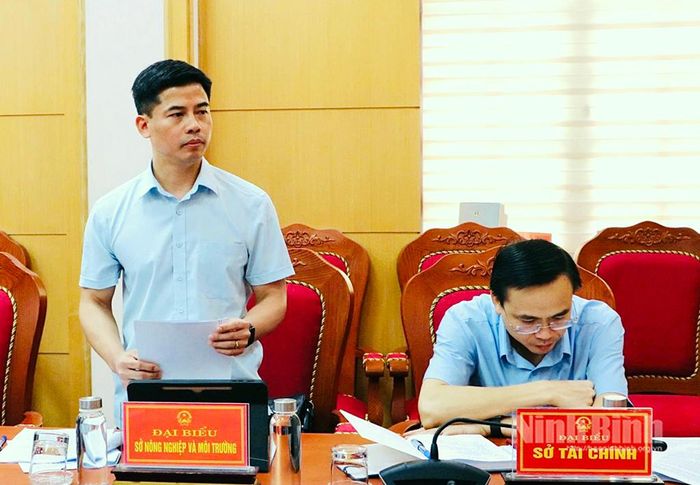 Lãnh đạo Sở Nông nghiệp và Môi trường phát biểu tại hội nghị.