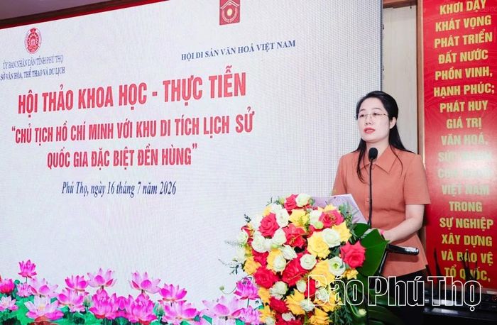 Lãnh đạo xã Hy Cương tham luận tại hội thảo.
