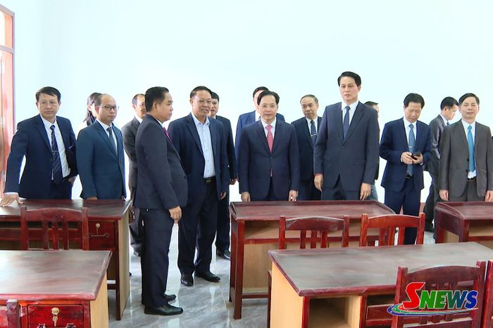 Công trình Nhà lớp học Trường Chính trị - Hành chính tỉnh U Đôm Xay được xây dựng từ nguồn viện trợ của tỉnh Sơn La.