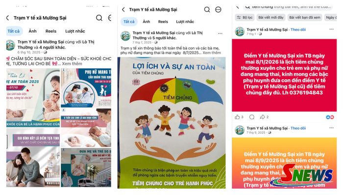 Trạm Y tế xã Mường Sại đẩy mạnh tuyên truyền công tác tiêm chủng qua trang mạng xã hội.