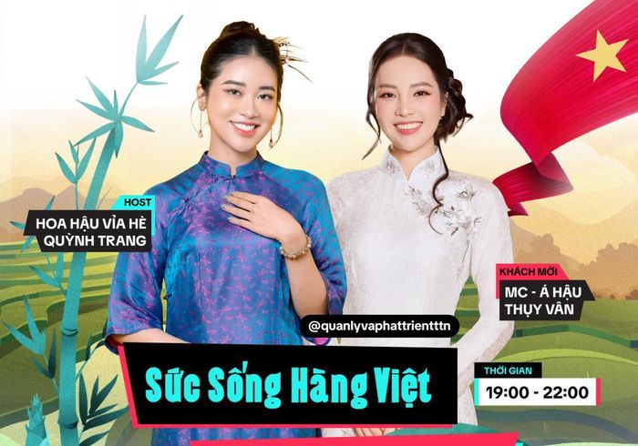 Chương trình còn tổ chức phiên livestream trên nền tảng TikTok từ 19 giờ đến 22 giờ ngày 17/7 với sự tham gia của Á hậu Thụy Vân và Host Quỳnh Trang