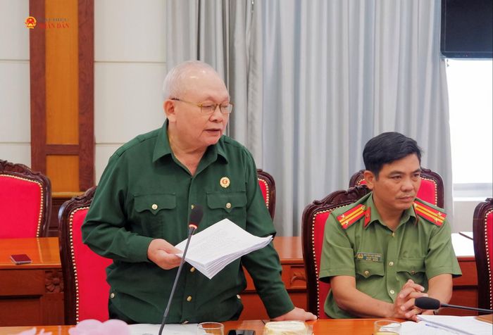 ông Đinh Văn Dật - đại diện Hội Cựu chiến binh TP. Hồ Chí Minh phát biểu. Ảnh: Hoa Lê