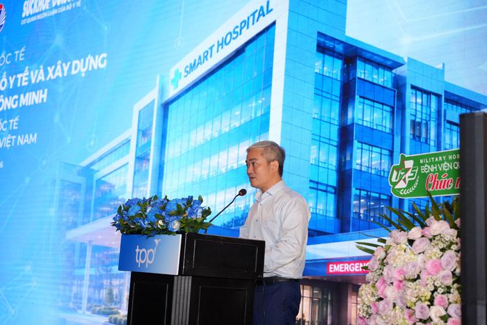 Nhà báo Trần Tuấn Linh, Tổng Biên tập báo Sức Khỏe và đời sống phát biểu. Ảnh: YT