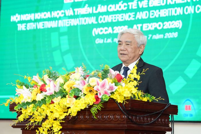 Chủ tịch Hội Tự động hóa Việt Nam, TS. Nguyễn Quân phát biểu khai mạc