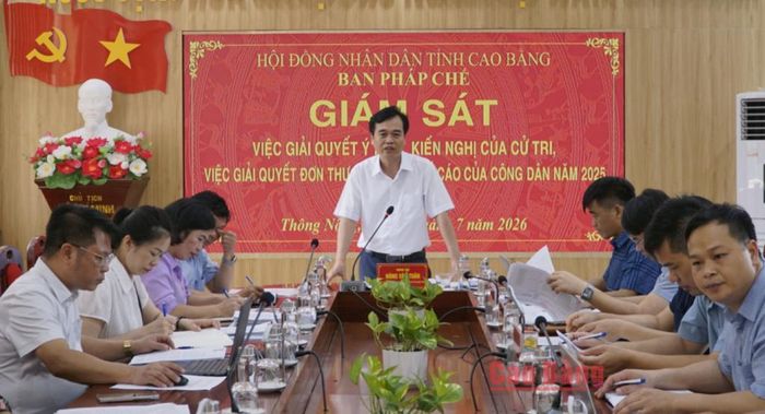Trưởng Ban Pháp chế, HĐND tỉnh Nông Văn Tuân phát biểu kết luận tại buổi giám sát.