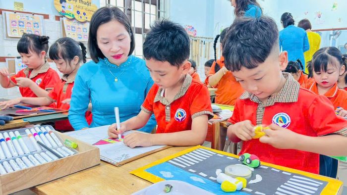 Các trường học trên địa bàn xã Đoài Phương duy trì tốt hoạt động dạy học trong quá trình thực hiện sắp xếp. Ảnh: PV