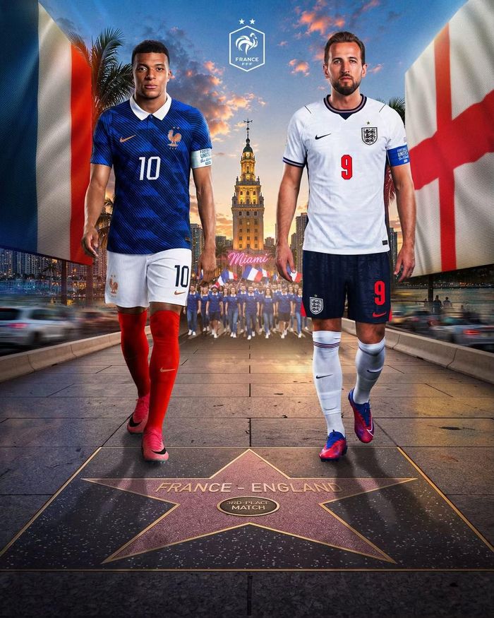 ĐT Pháp đăng poster hướng đến trận đấu tranh hạng Ba. (Ảnh: Fanpage Équipe de France de Football) 