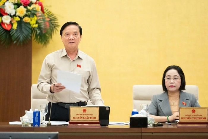 Phó Chủ tịch Quốc hội Nguyễn Khắc Định phát biểu kết luận Phiên họp