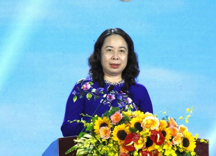 Bí thư Trung ương Đảng, Phó Chủ tịch nước Võ Thị Ánh Xuân phát biểu