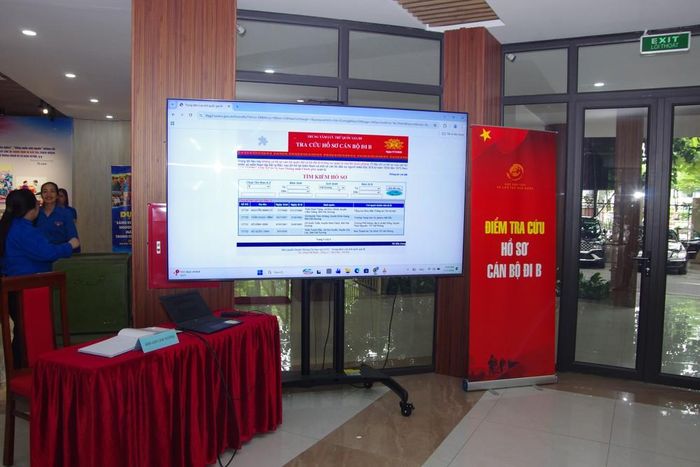 Điểm tra cứu hồ sơ cán bộ đi B