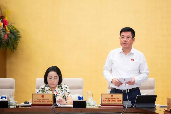 Phó Chủ tịch Quốc hội Nguyễn Hồng Diên phát biểu kết luận phiên họp