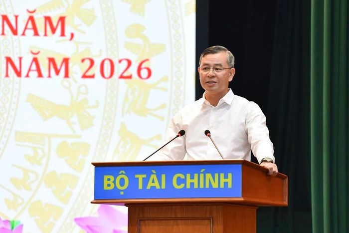 Bộ trưởng Bộ Tài chính Ngô Văn Tuấn phát biểu tại Hội nghị - Ảnh: VGP